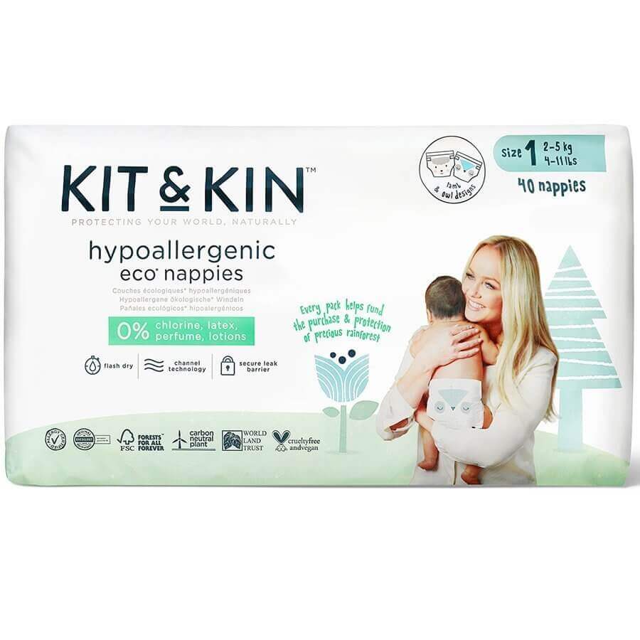 Kit and KinSize 1 Nappies - 38 per packMulti Pack: 1disposable nappies size 1Earthlets