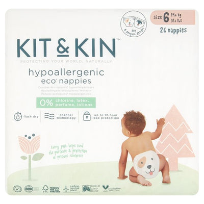 Kit and KinSize 6 Eco Disposable Nappies - 26 packdisposable nappies size 6Earthlets