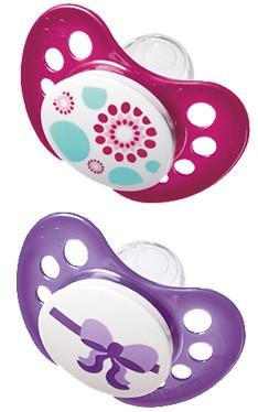 NipTrendy Soothers Pink/Purple - 2 PackAge: 0-6 Monthsbaby care soothers & dental careEarthlets