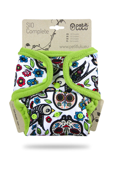 Petit LuluSnap In One (SIO) Nappy Mexican Skulls - One SizeSize: One SizeColor: Mexican Skullsreusable nappiesEarthlets