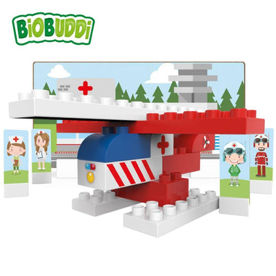 BioBuddiEnvironmentally Friendly Building blocks Rescue Helicopter age 1.5 to 6 yearsplay educational toysEarthlets
