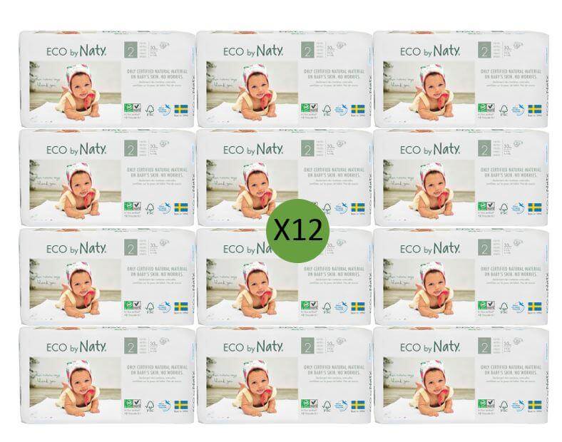 NatySize 2 Eco Nappies - 33 packMulti Pack: 12disposable nappies size 2Earthlets