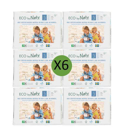 NatySize 3 Nappies - 30 packMulti Pack: 6disposable nappies size 3Earthlets