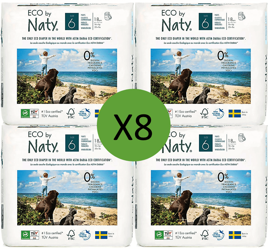 NatySize 6 Pull Up Pants - 18 packMulti Pack: 8disposable nappies size 6Earthlets