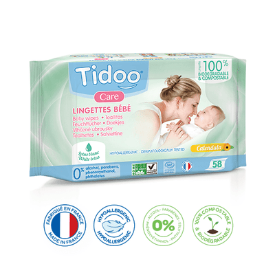 TidooNatural Perfume Compostable Wipes - 58 packwipesEarthlets