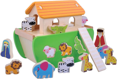 Earthlets.com| Wooden Noah’s Ark Shape Sorter – Baby Toddler Toy – Age 18 Months + - Animals, noah - Christening Gift | Earthlets.com |  