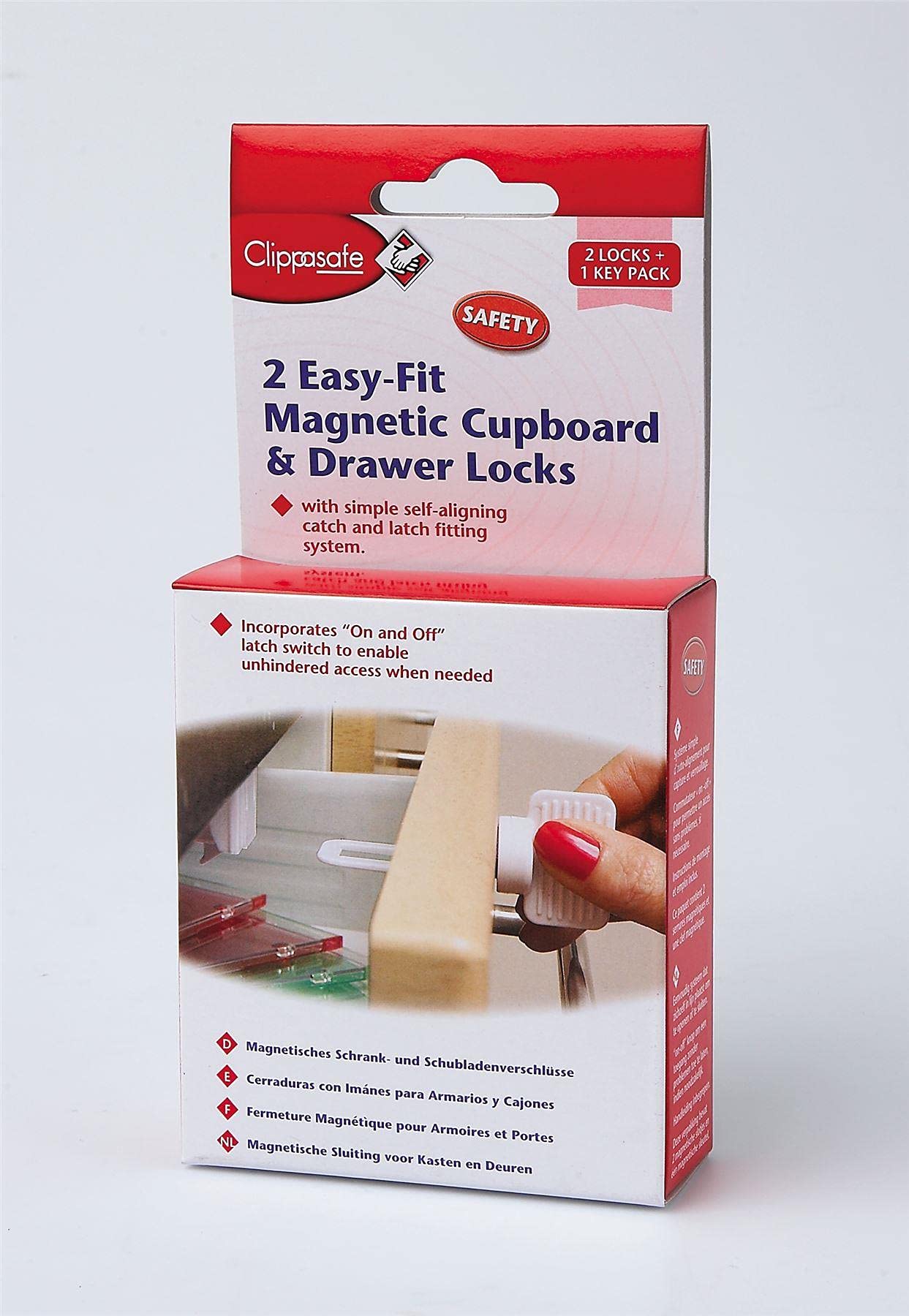 Clippasafe| Magnetic Cupboard & Drawer Locks - 2 Locks+1 Key | Earthlets.com |  | baby care safety
