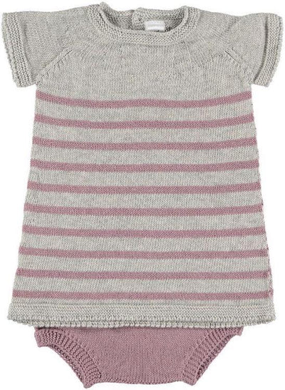 Knitted Dress and Nappy Cover 3-6 maths | Earthlets.com